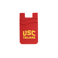 USC Trojans Cardinal Arch Dual Pocket Silicone Phone Wallet